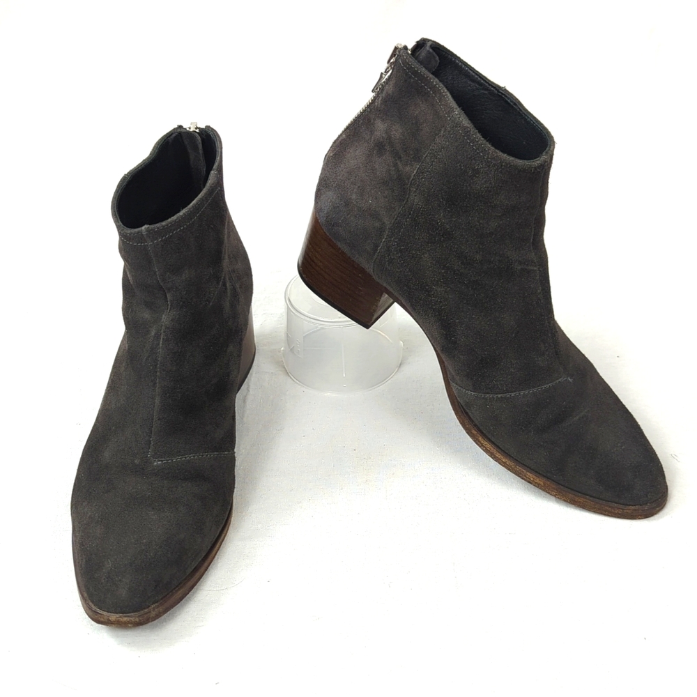 rag & bone GRAY SUEDE BACK ZIP Ankle Bootie